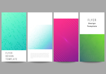 Fototapeta premium The minimalistic vector illustration of the editable layout of flyer, banner design templates. Abstract geometric pattern with colorful gradient business background.