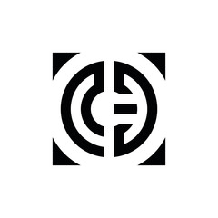 CE C E initial letter logo design icone