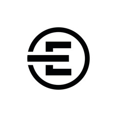 EE E initial letter logo design icone
