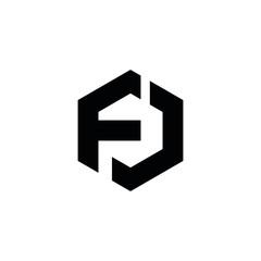 FJ F J letter logo design vector