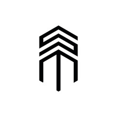 SM S M letter logo design