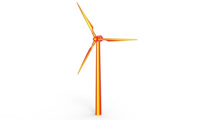 3d illustration of wind power station