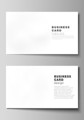 Vector layout of two creative business cards design templates, horizontal template vector design. Halftone effect decoration with dots. Dotted pattern for grunge style decoration.