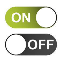 On and Off switch color buttons isolated on white background for app, ui etc