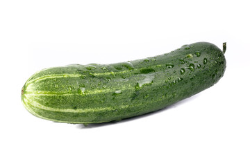 Fresh cucumber, chopped cucumber, salad ingredient,isolated on white background