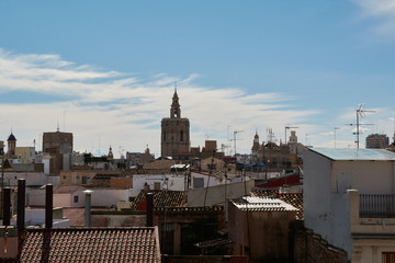 Skyline of the historic area in a city