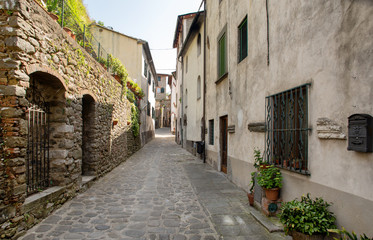 Detail of building in the Italian village of Ghivizzano