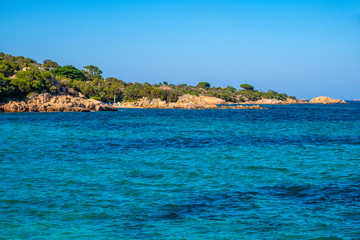 Panoramic view of the - Emerald Cost - seaside in Capriccioli beach tourist destination and resort...