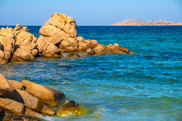 Panoramic view of the - Emerald Cost - seaside in Capriccioli beach tourist destination and resort...
