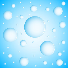 Perfect design of water bubbles on a light background