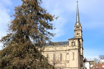 Eglise Saint Maimboeuf à Montbéliard ouverte en 1875 - ville de Montbéliard - Département du...