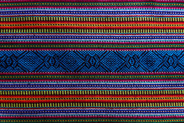 Traditional Mayan Guatemalan woven fabric with crosses and stripes