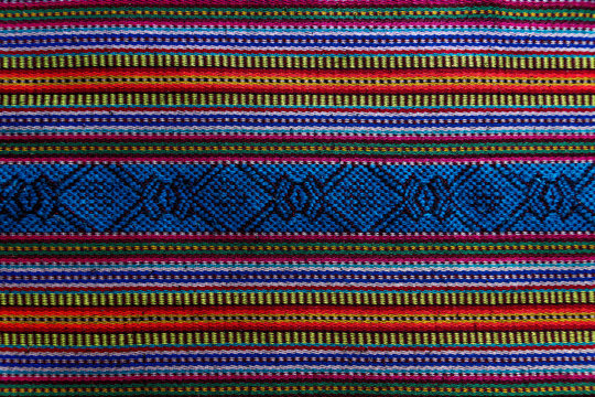Traditional Mayan Guatemalan woven fabric with crosses and stripes