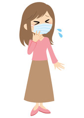 マスクをする女性