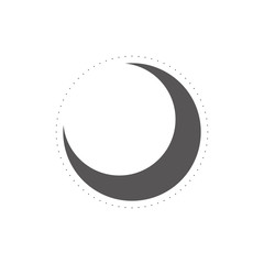 Moon icon flat. Illustration isolated vector sign symbol.