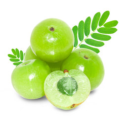 Indian gooseberry isolated on white background