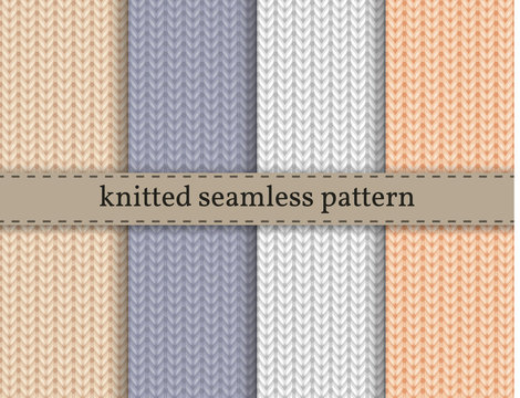 Set knit texture. Collection knitted background. Seamless pattern. Endless knit texture. Design for background, site, banner, wrapping paper, web page backdrop, wallpaper, winter design, surface 