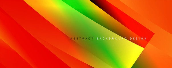 Wave liquid style lines with shadows and light on gradient background