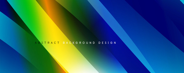 Wave liquid style lines with shadows and light on gradient background