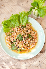Larb, Thai spicy minced pork salad