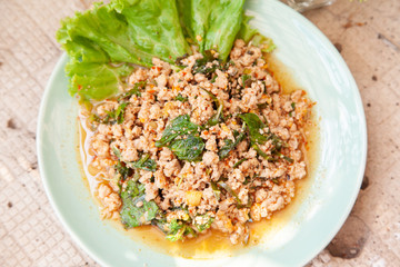 Larb, Thai spicy minced pork salad