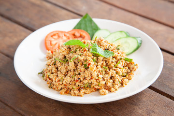 Larb, Thai spicy minced pork salad