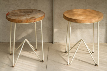 table and chairs in cafe. interior design