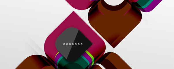 Abstract background - geometric cut paper design flower or square shape composition. Vector Illustration For Wallpaper, Banner, Background, Card, Book Illustration, landing page