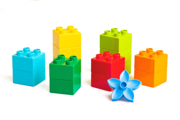 Colorful blocks isolated on white background