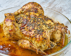 baked chicken homemade with greens