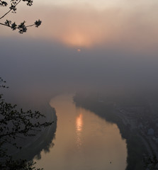 Sunrise over Mosel river in Cochem, Rheinland-Pfalz, Eifel , Germany