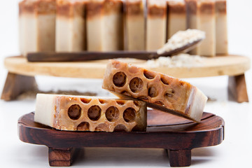 Handmade Soap with bath and spa accessories. oat aroma