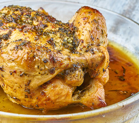 baked chicken homemade with greens