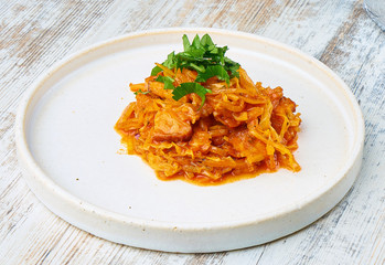 Vegetable stew homemade vegetarian with onion