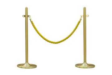 Golden barricade isolate on white background