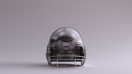 Fototapeta premium Silver American Football Helmet 3d illustration 3d render 