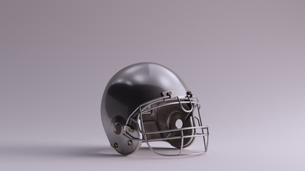 Silver American Football Helmet 3d illustration 3d render	