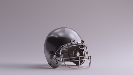 Fototapeta premium Silver American Football Helmet 3d illustration 3d render 