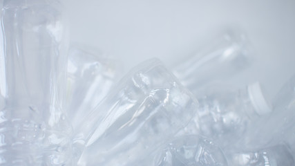 water bottles  isolated on white background, Plastic production and processing concept.