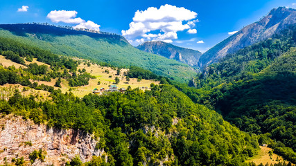 Fototapeta na wymiar Tara River Canyon, also known as Tara River Gorge, part of Durmitor National Park. Montenegro.