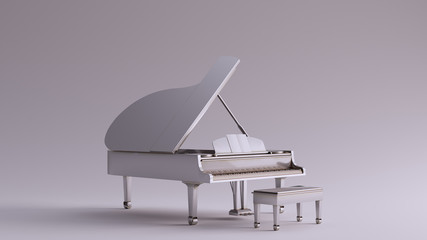 Silver Grand Piano 3d illustration 3d render  © paul