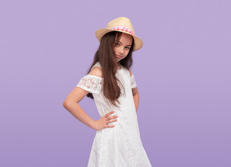 Confident teen girl in summer outfit