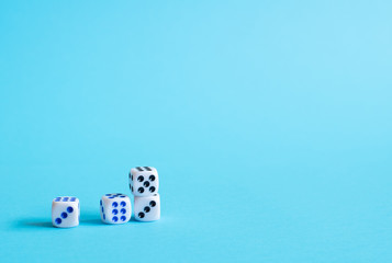 Dice on blue
