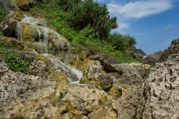 mountain river in the mountains. parangtritis beach, Yogyakarta, Indonesia