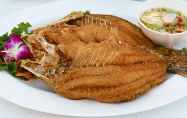 stir fried fish with salty sauce