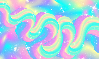 Unicorn. Fairy background. Mermaid rainbow. Vector