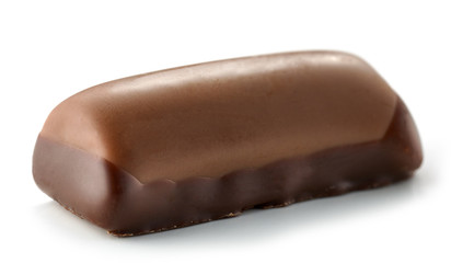 chocolate praline on white background