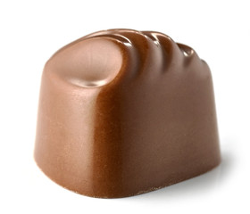 chocolate praline on white background