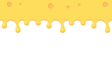 Vector Illustration of cheese melt on white background.