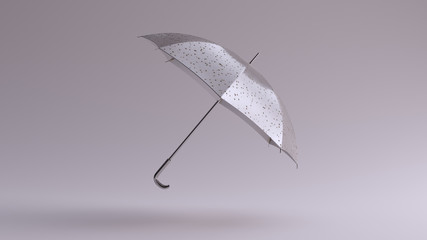 Silver Umbrella Left View 3d illustration 3d render	